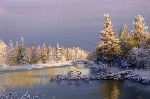 Жданов Владимир Юрьевич зимний пейзаж.