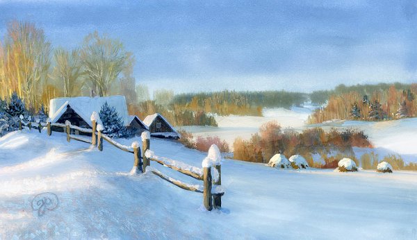 Художник Владимир Жданов зимние пейзажи