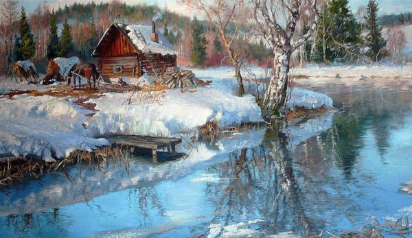 Жданов Владимир Юрьевич зимний пейзаж.