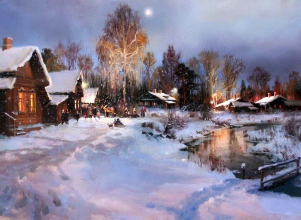 Художник Владимир Жданов зимние пейзажи