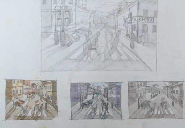 Композиционный пейзаж со стаффажем