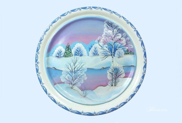Зимний пейзаж на тарелке