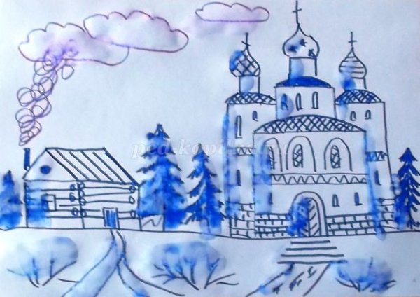 Зимняя Гжель