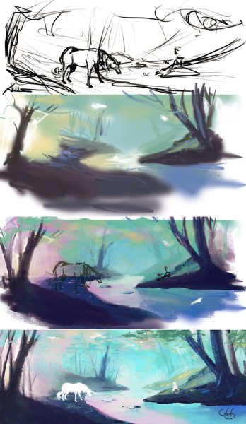 Пейзаж диджитал туториал