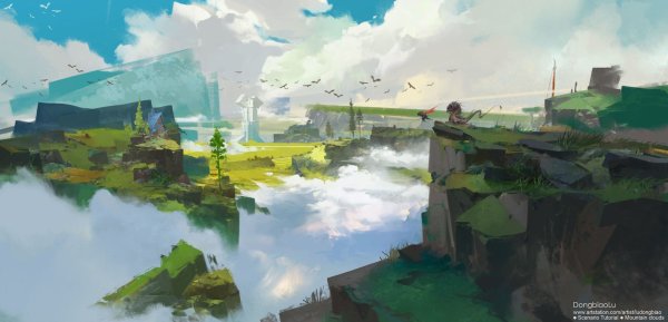 Диджитал туториал пейзажей скал