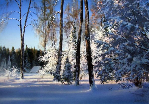 Зимний пейзаж Виктор Юшкевич