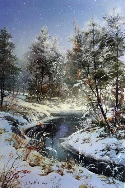 Художник Юшкевич Виктор Викторович зима картины