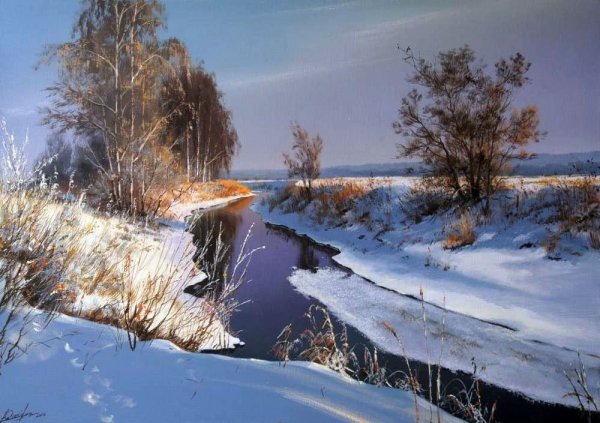 Художник Юшкевич Виктор Николаевич зима