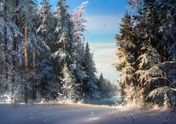 Художник Виктор Юшкевич зима