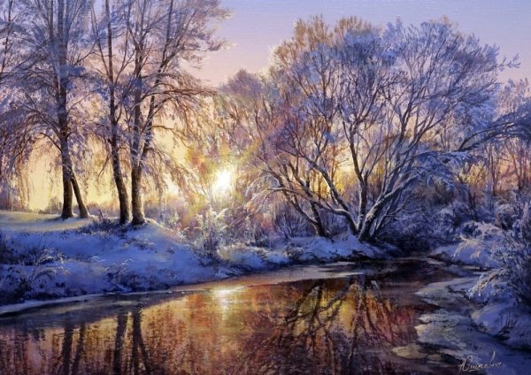 Художник Виктор Быков зима