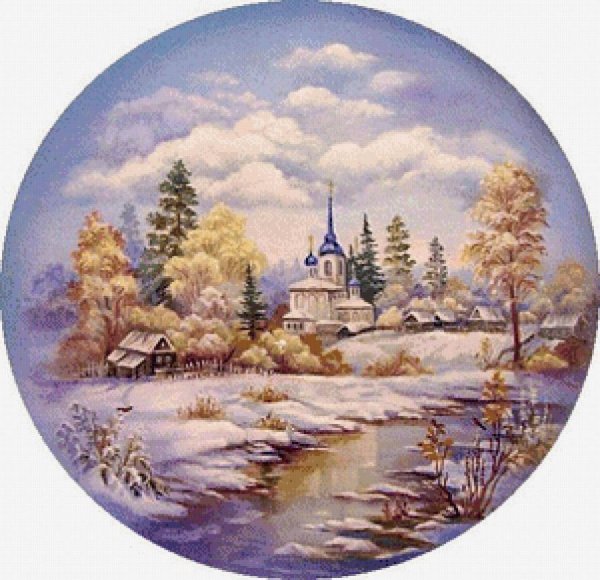 Пейзаж в овале