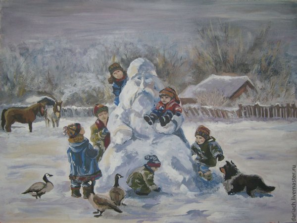 Картина зимние забавы