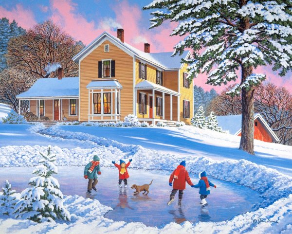 Джон Слоун картины зимний пейзаж