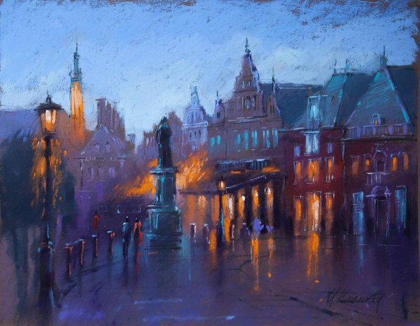 Декоративный пейзаж пастелью