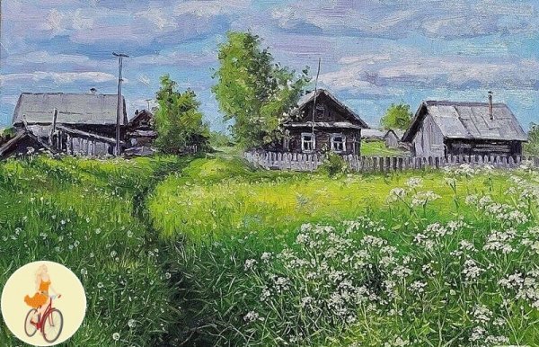 Сельский пейзаж художника Мазеева