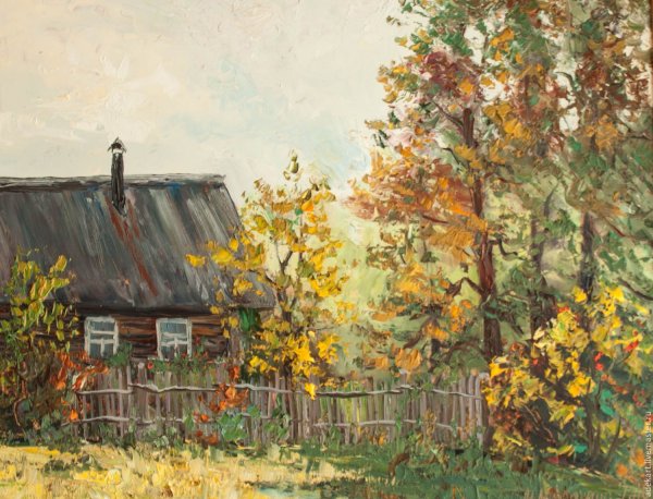 Картина деревня Ошевенский Погост