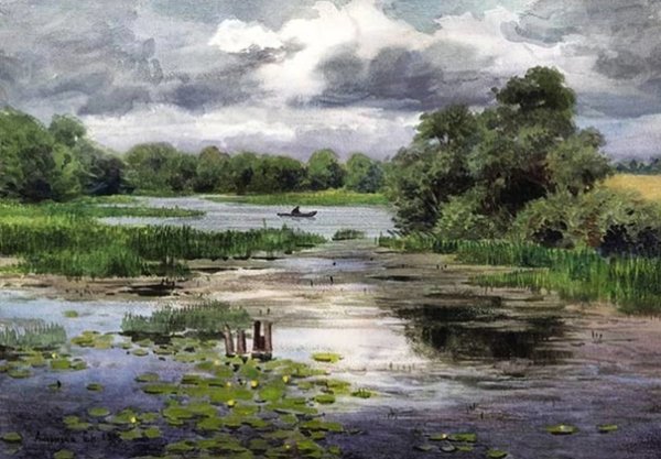 Картины Андрияки Лесная речка