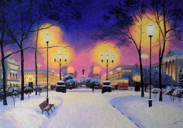 Художник Игорь Разживин пейзажи Москвы