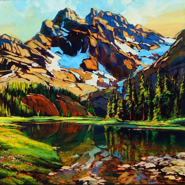 Горы масляными красками