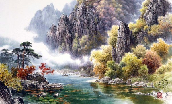 Корейский художник Kang Jung ho цветы