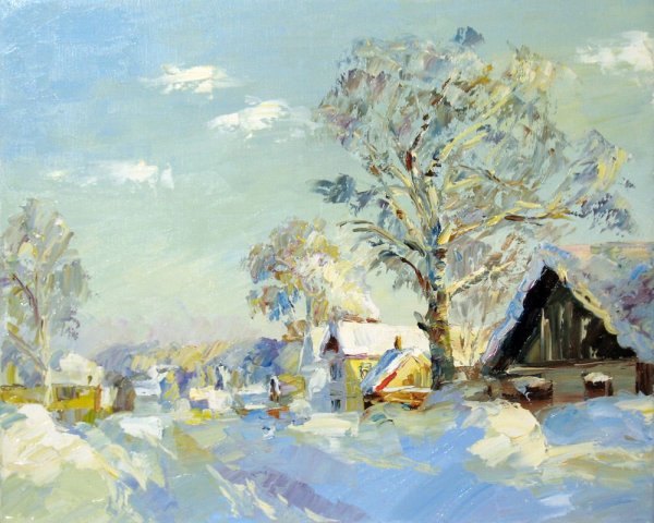 Владимир Жданов зима в деревне