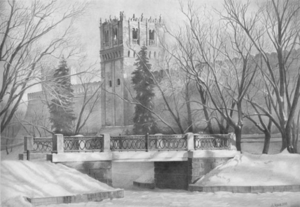 Зимний городской пейзаж легко