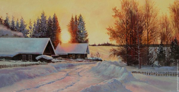 Владимир Жданов художник деревенская зима