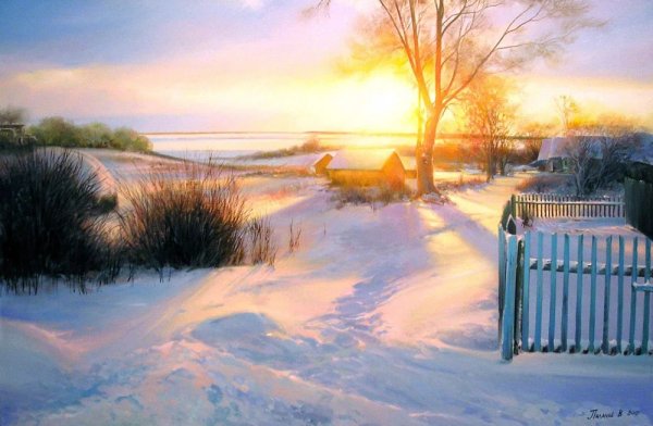 Художник Дмитрий Левин зима