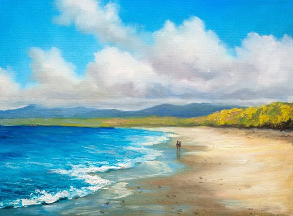 Морской пейзаж акрилом