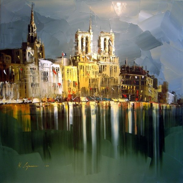 Итальянские улочки живопись мастихином