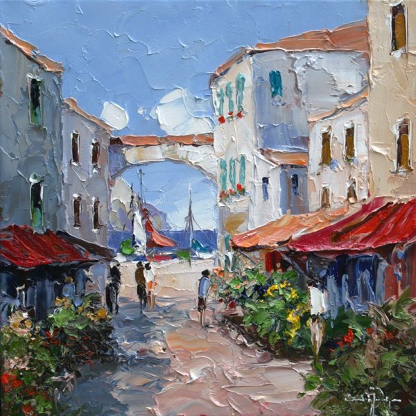 Городской пейзаж живопись мастихином