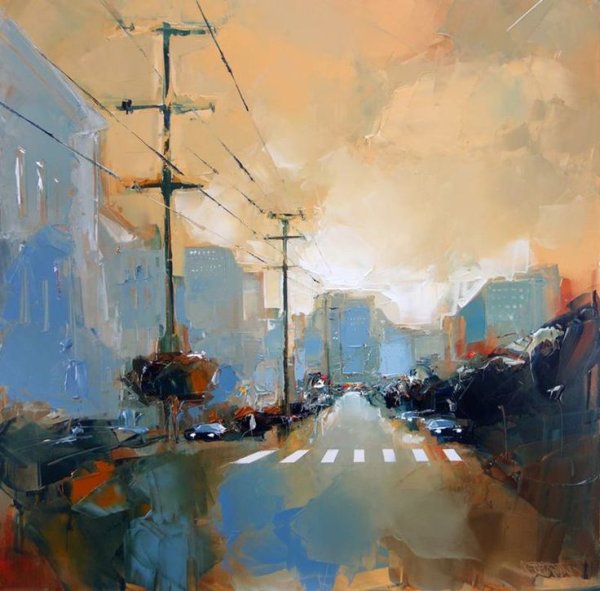 Городской пейзаж Петербург холст масло Сергей Демиденко