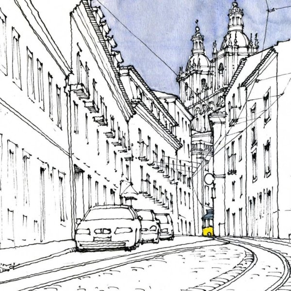 Городской пейзаж раскраска