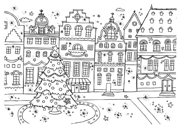 Раскраска город для детей