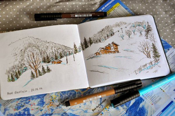 Пейзажи для рисования маркерами