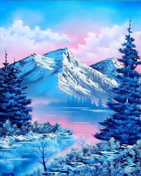 Картины горы акрилом Боба Росса
