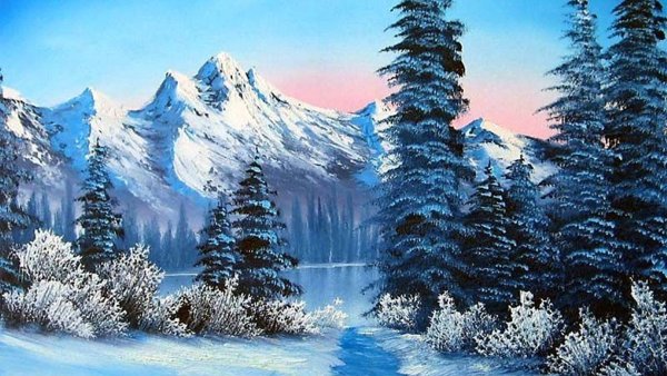 Живопись горы Боб Росс