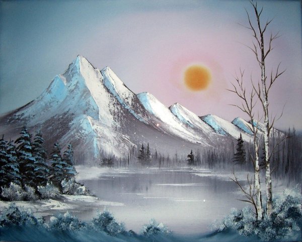 Горы акварелью