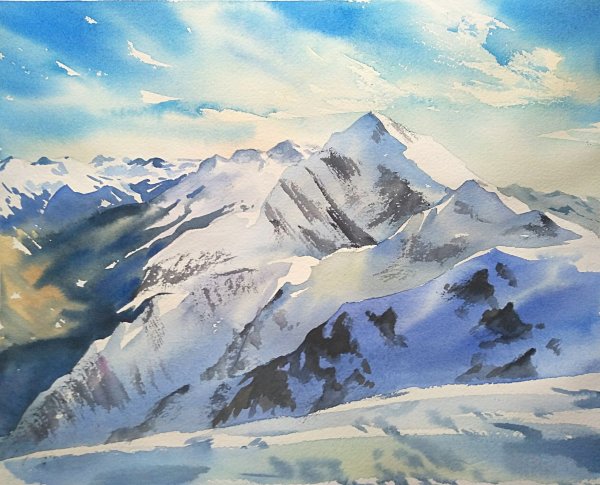 Боб Росс зимний пейзаж