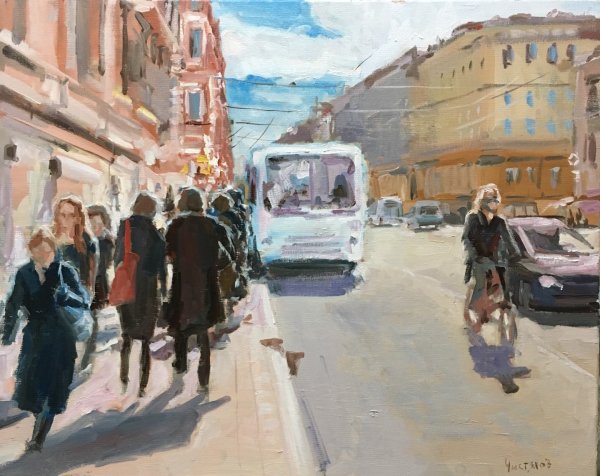 Композиция люди в городе