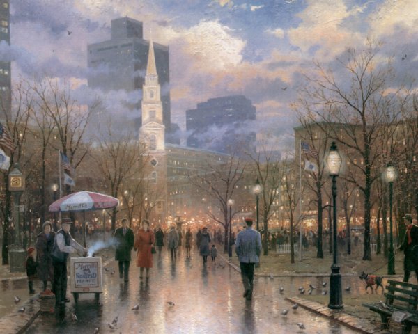 Томас Кинкаде город осенью