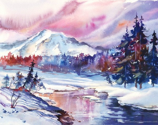 Зима красками для детей