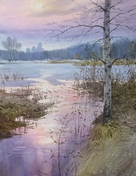 Марина Трушникова акварель Весна