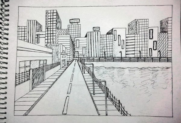 Городской пейзаж 3 класс