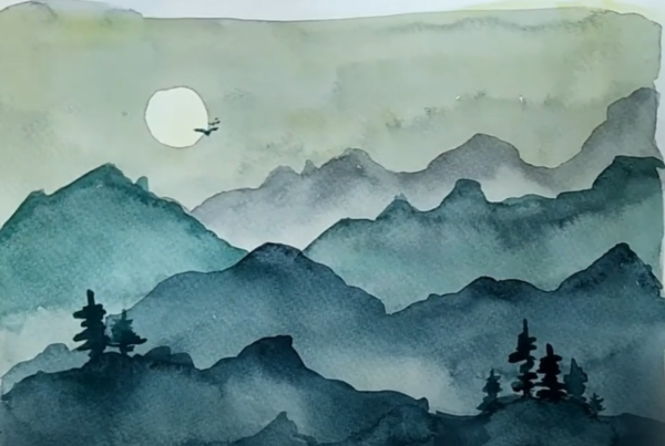 Техника гризайль пейзаж