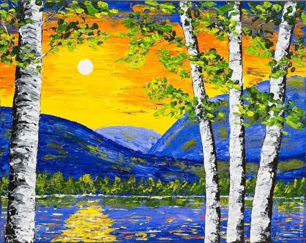 Рисунки для срисовки закат