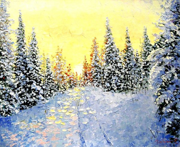 Гавлин Евгений художник , зима