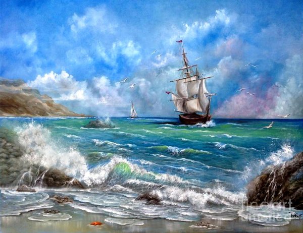 Морские пейзажи с кораблями живопись