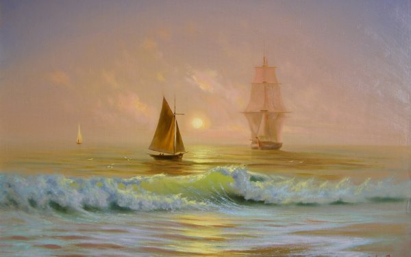 Сергей Шестаков картины "корабли и море"