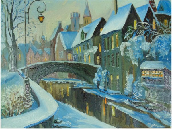 Зимний город иллюстрация